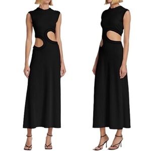 Christopher ESBER Paisley Cut Out Knit Bodycon Midi Dress Gown Size 8 Black NEW